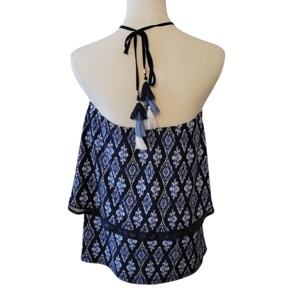 NWT WHBM Blue Halter Jambo Print Top Size Large - Picture 4 of 5